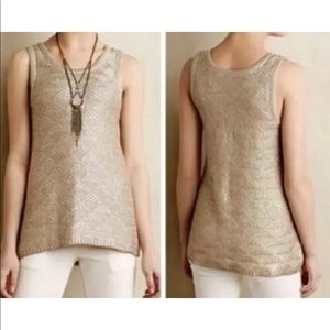 Anthropologie Moth Metallic Texture Tunic H10